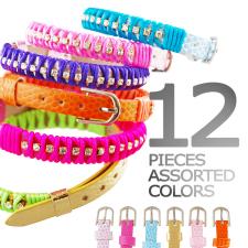 Synthetic PU Leather Bracelets with Rhinestone Chain and Satin Cord